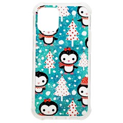 Blue Penguin Pattern, Adoxali, Christmas, Cute Iphone 12 Mini Tpu Uv Print Case	 by kyorashop23