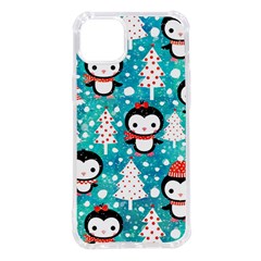 Blue Penguin Pattern, Adoxali, Christmas, Cute iPhone 14 Plus TPU UV Print Case