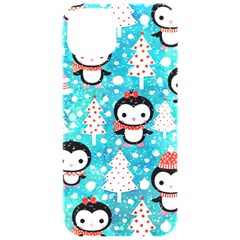 Blue Penguin Pattern, Adoxali, Christmas, Cute iPhone 15 Pro Black UV Print PC Hardshell Case