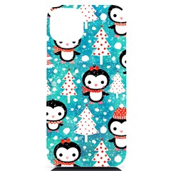 Blue Penguin Pattern, Adoxali, Christmas, Cute Iphone 14 Plus Black Uv Print Case by kyorashop23