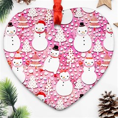 Cute Snowmen With Hats, Adoxali, Christmas Ornament (heart)