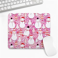 Cute Snowmen With Hats, Adoxali, Christmas Large Mousepad by kyorashop23