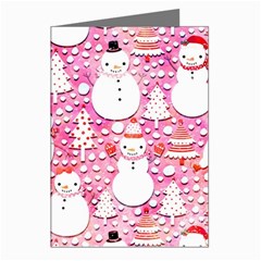 Cute Snowmen With Hats, Adoxali, Christmas Greeting Cards (pkg Of 8)