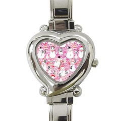 Cute Snowmen With Hats, Adoxali, Christmas Heart Italian Charm Watch by kyorashop23