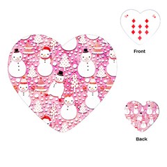 Cute Snowmen With Hats, Adoxali, Christmas Playing Cards Single Design (heart)