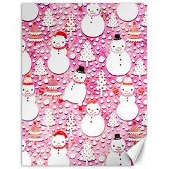 Cute Snowmen With Hats, Adoxali, Christmas Canvas 12  X 16  by kyorashop23