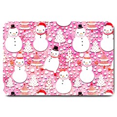 Cute Snowmen With Hats, Adoxali, Christmas Large Doormat by kyorashop23