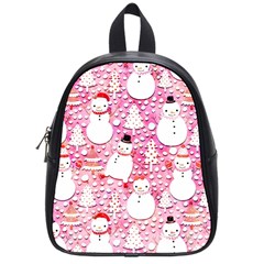 Cute Snowmen With Hats, Adoxali, Christmas School Bag (small) by kyorashop23