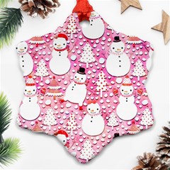 Cute Snowmen With Hats, Adoxali, Christmas Ornament (snowflake)