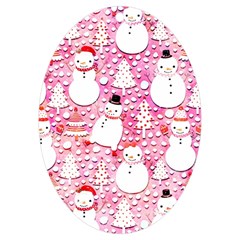 Cute Snowmen With Hats, Adoxali, Christmas Uv Print Acrylic Ornament Oval by kyorashop23