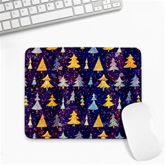 Gold And Blue Trees, Adoxali, Christmas Small Mousepad by kyorashop23