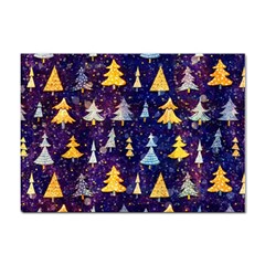 Gold And Blue Trees, Adoxali, Christmas Sticker A4 (10 Pack) by kyorashop23