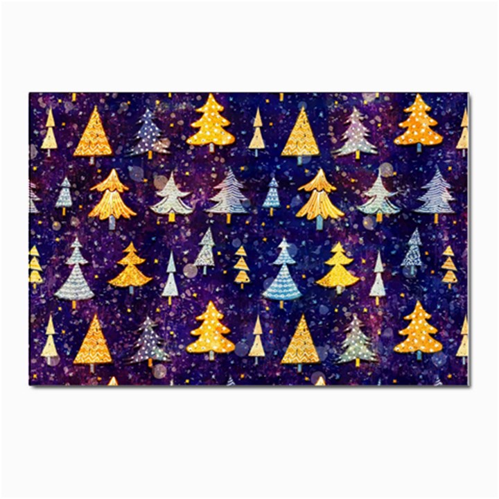 Gold And Blue Trees, Adoxali, Christmas Postcards 5  x 7  (Pkg of 10)