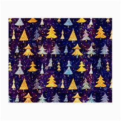 Gold And Blue Trees, Adoxali, Christmas Small Glasses Cloth (2 Sides) by kyorashop23