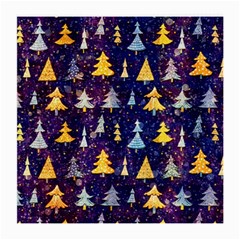 Gold And Blue Trees, Adoxali, Christmas Medium Glasses Cloth by kyorashop23