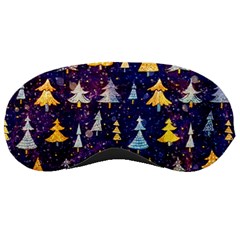 Gold And Blue Trees, Adoxali, Christmas Sleep Mask by kyorashop23