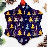 Gold And Blue Trees, Adoxali, Christmas Ornament (Snowflake) Front