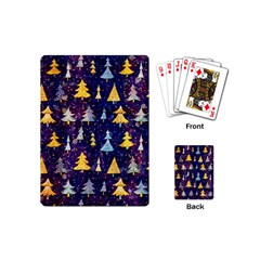 Gold And Blue Trees, Adoxali, Christmas Playing Cards Single Design (mini)