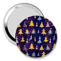 Gold And Blue Trees, Adoxali, Christmas 3  Handbag Mirrors by kyorashop23