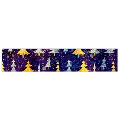 Gold And Blue Trees, Adoxali, Christmas Small Premium Plush Fleece Scarf