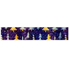 Gold And Blue Trees, Adoxali, Christmas Large Premium Plush Fleece Scarf 