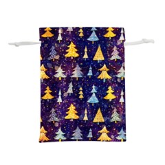 Gold And Blue Trees, Adoxali, Christmas Lightweight Drawstring Pouch (s) by kyorashop23