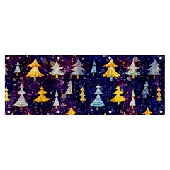 Gold And Blue Trees, Adoxali, Christmas Banner And Sign 8  X 3  by kyorashop23