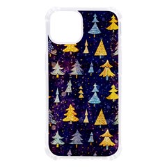 Gold And Blue Trees, Adoxali, Christmas Iphone 13 Tpu Uv Print Case