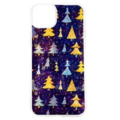 Gold And Blue Trees, Adoxali, Christmas Iphone 15 Tpu Uv Print Case by kyorashop23