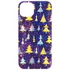 Gold And Blue Trees, Adoxali, Christmas Iphone 15 Pro Black Uv Print Pc Hardshell Case by kyorashop23