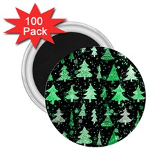 Green Christmas Trees, Adoxali, Scandinavian 2 25  Magnets (100 Pack)  by kyorashop23