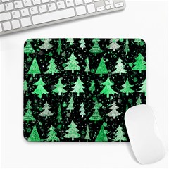 Green Christmas Trees, Adoxali, Scandinavian Large Mousepad by kyorashop23