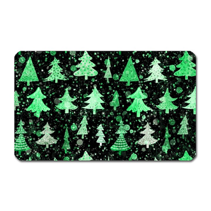 Green Christmas Trees, Adoxali, Scandinavian Magnet (Rectangular)