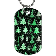 Green Christmas Trees, Adoxali, Scandinavian Dog Tag (two Sides) by kyorashop23