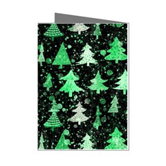 Green Christmas Trees, Adoxali, Scandinavian Mini Greeting Cards (pkg Of 8)