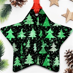 Green Christmas Trees, Adoxali, Scandinavian Star Ornament (two Sides)