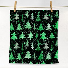 Green Christmas Trees, Adoxali, Scandinavian Face Towel by kyorashop23