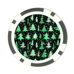 Green Christmas Trees, Adoxali, Scandinavian Poker Chip Card Guard (10 Pack) by kyorashop23