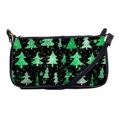 Green Christmas Trees, Adoxali, Scandinavian Shoulder Clutch Bag by kyorashop23