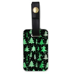 Green Christmas Trees, Adoxali, Scandinavian Luggage Tag (one Side) by kyorashop23