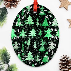 Green Christmas Trees, Adoxali, Scandinavian Ornament (oval Filigree)