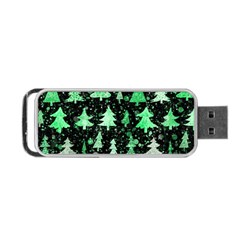 Green Christmas Trees, Adoxali, Scandinavian Portable Usb Flash (two Sides) by kyorashop23