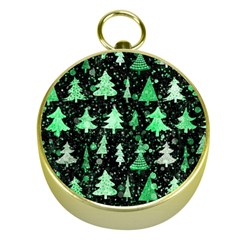 Green Christmas Trees, Adoxali, Scandinavian Gold Compasses by kyorashop23