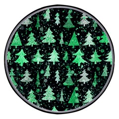 Green Christmas Trees, Adoxali, Scandinavian Wireless Fast Charger(black) by kyorashop23