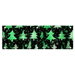 Green Christmas Trees, Adoxali, Scandinavian Banner And Sign 6  X 2  by kyorashop23