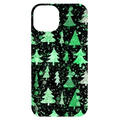 Green Christmas Trees, Adoxali, Scandinavian Iphone 14 Black Uv Print Case by kyorashop23