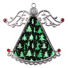 Green Christmas Trees, Adoxali, Scandinavian Metal Angel With Crystal Ornament by kyorashop23