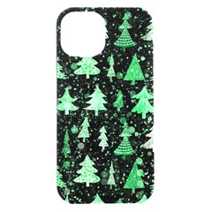 Green Christmas Trees, Adoxali, Scandinavian Iphone 15 Plus Black Uv Print Pc Hardshell Case by kyorashop23