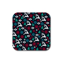 Holiday Season Pattern Rubber Coaster (square) by kyorashop23