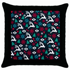 Holiday Season Pattern Throw Pillow Case (black) by kyorashop23